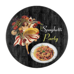 SPAGHETTI-PARTY-TANZ, ITALIENISCHE KÜCHE UND TOMAT SCHNEIDEBRETT