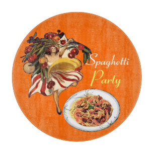SPAGHETTI-PARTY-TANZ, ITALIENISCHE KÜCHE UND TOMAT SCHNEIDEBRETT