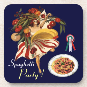 SPAGHETTI-PARTY-TANZ, ITALIENISCHE KÜCHE UND TOMAT UNTERSETZER