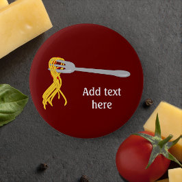 Spaghetti Pasta Grafik auf Gabel - benutzerdefinie Button