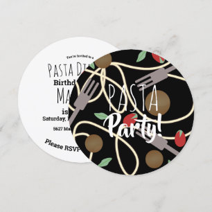 Spaghetti Pasta Italienisches Abendessen Utensitie Einladung