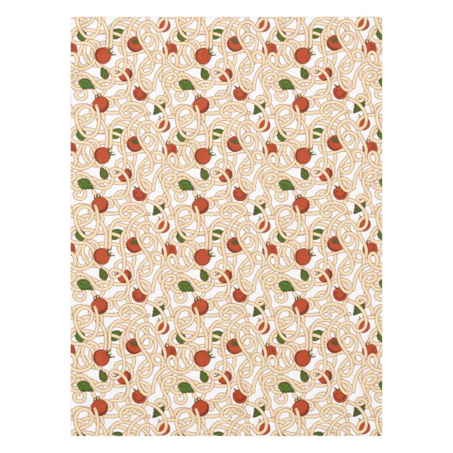 Spaghetti Pasta Italienisches Essen mit Tomate Tischdecke (Vorderseite)