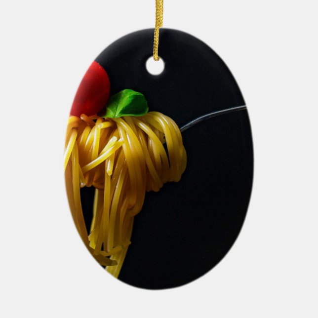 Spaghetti Pasta Keramik Ornament (Vorne)