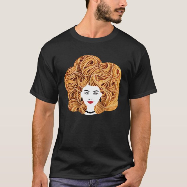 Spaghetti Pasta Naturhaar T-Shirt (Vorderseite)