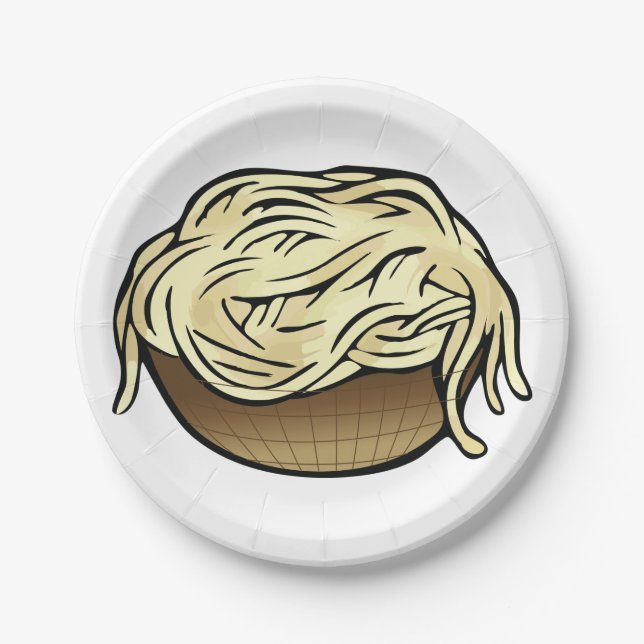 Spaghetti Pasta Noodle Food Pappteller (Vorderseite)