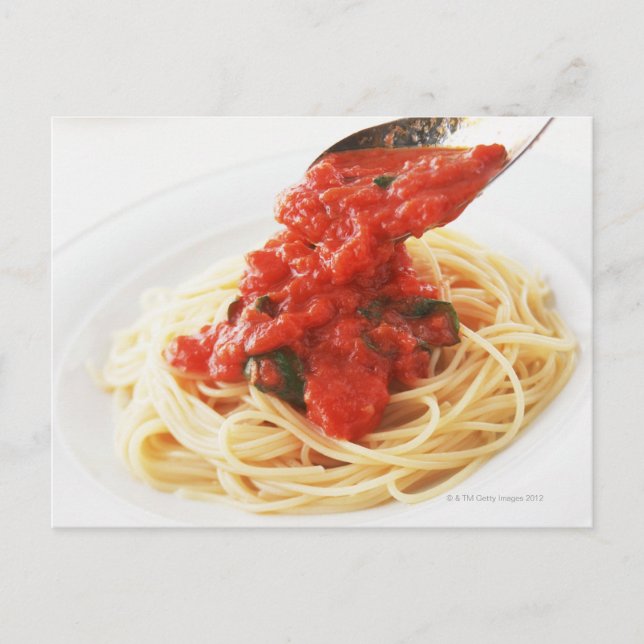 Spaghetti Pomodoro Postkarte (Vorderseite)