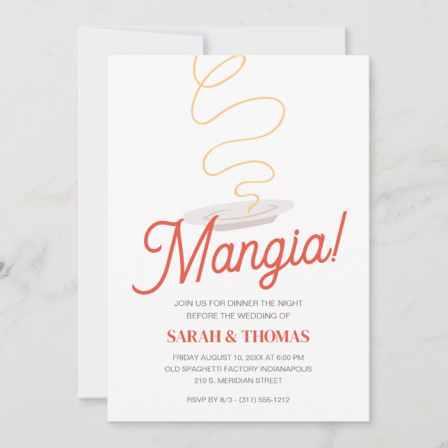 Spaghetti Probe Dinner Einladung (Vorderseite)