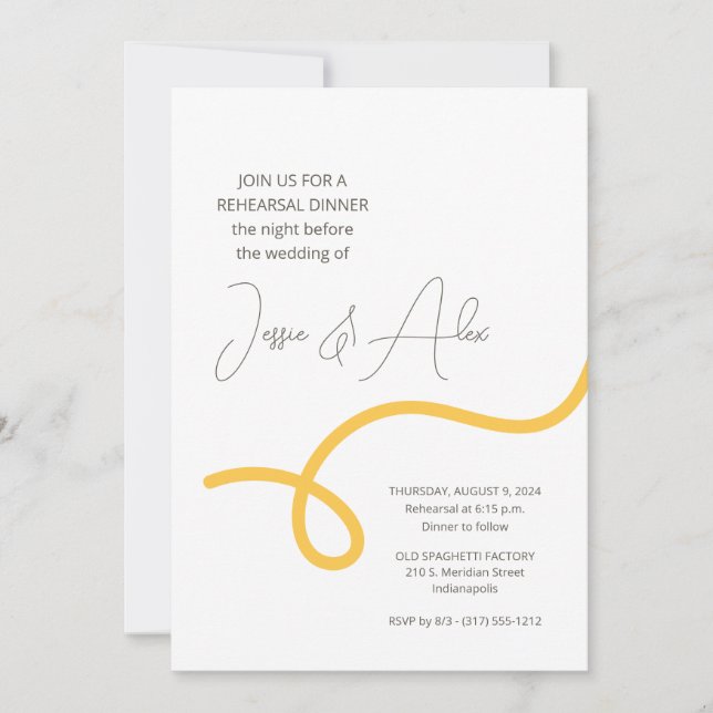 Spaghetti Probe Dinner Einladung (Vorderseite)