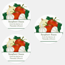 Spaghetti-Sauce-Zutaten, die das Lebensmitteletike