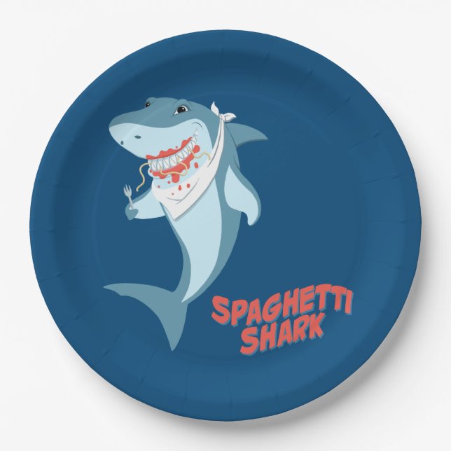 Spaghetti Shark Pappteller (Vorderseite)