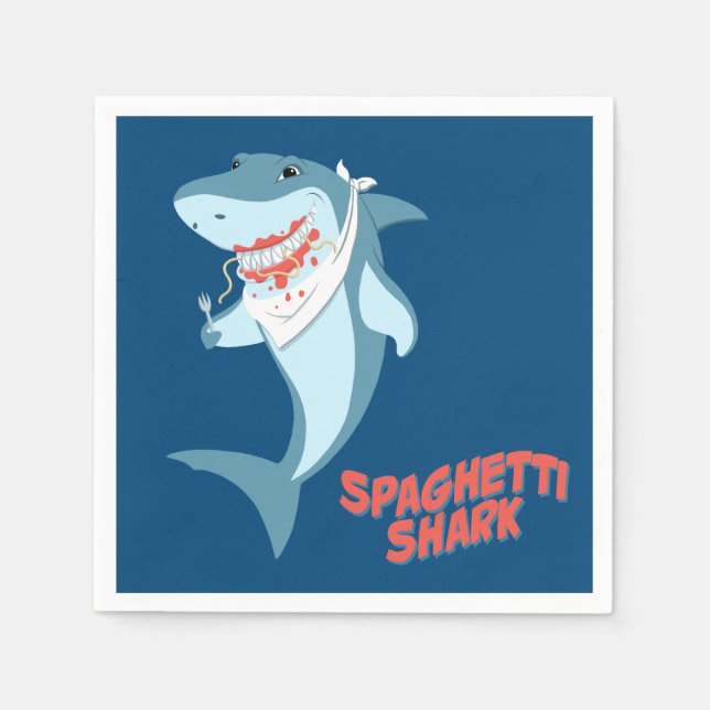 Spaghetti Shark Serviette (Vorderseite)