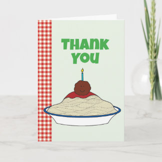 Spaghetti und Fleischbällchen Dankeskarten Dankeskarte