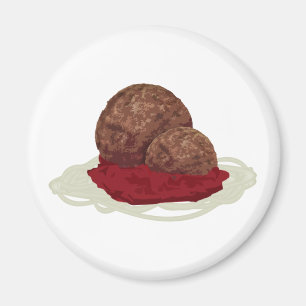 Spaghetti und Fleischbällchen mit Sauce Magnet