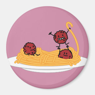 Spaghetti- und Fleischklöschenteigwarennudeln Magnet