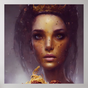 Spaghetti und Meatballs Göttin Poster