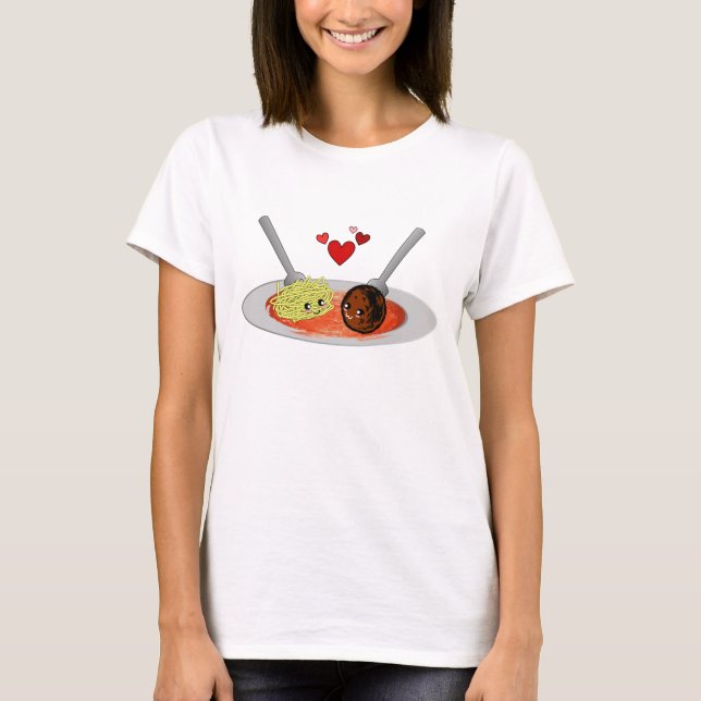 Spaghettis und Fleischklöschen T-Shirt (Vorderseite)