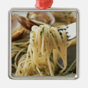 Spaghettis Vongole Bianco Silbernes Ornament