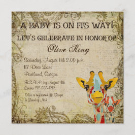 Spähen Giraffen-der schäbigen Babyparty-Einladung Einladung