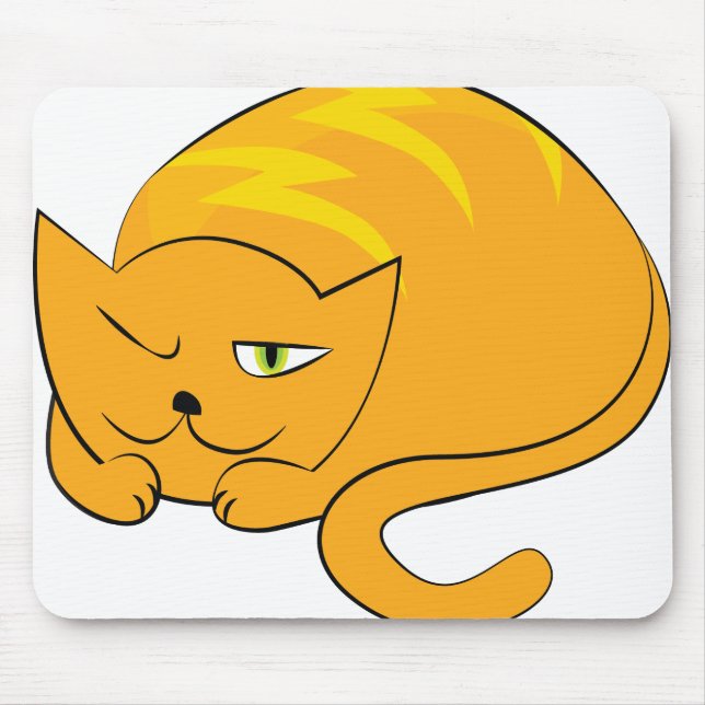Spähende Orange Katze Mousepad (Vorne)