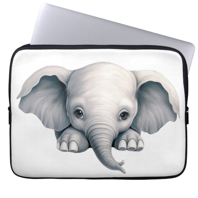 Spähender Elefant Laptopschutzhülle (Vorderseite)