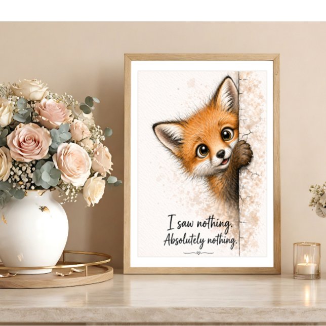 Spähender Fuchs Wandkunst Waldtier Kunst Druck Poster (Von Creator hochgeladen)