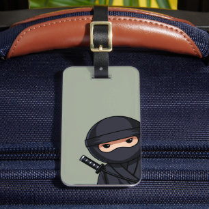 Spähender Ninja Warrior auf Salbeigrün Gepäckanhänger