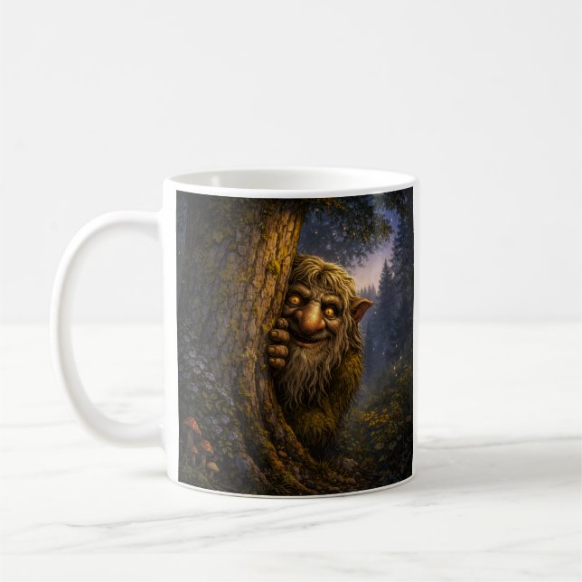 Spähender norwegischer Troll, Kaffeetasse (Links)