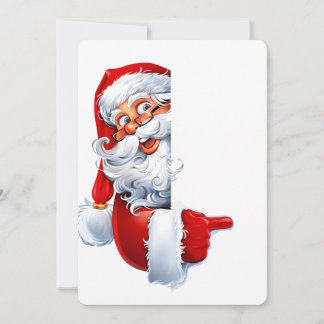 Spähender Weihnachtsmann – Festliche Weihnachtsgra Einladung