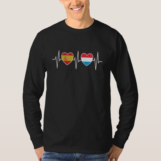 Spain And Luxembourg Luxembourg Flag Flags T-Shirt (Vorderseite)