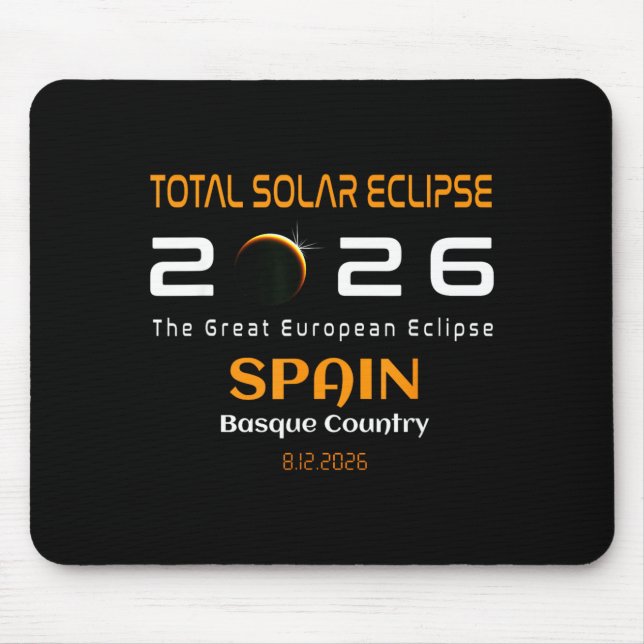 Spain Basque Country Total Solar Eclipse August Mousepad (Vorne)