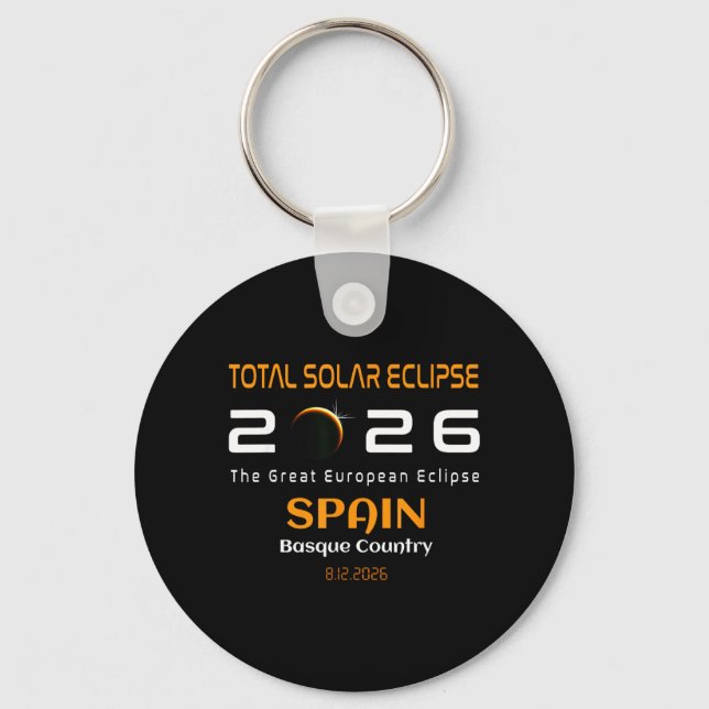 Spain Basque Country Total Solar Eclipse August Schlüsselanhänger (Vorderseite)