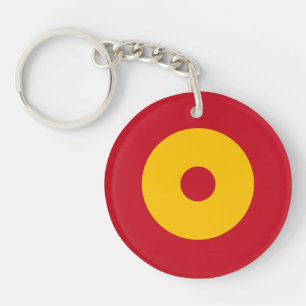 Spain country flag roundel round circle symbol arm schlüsselanhänger
