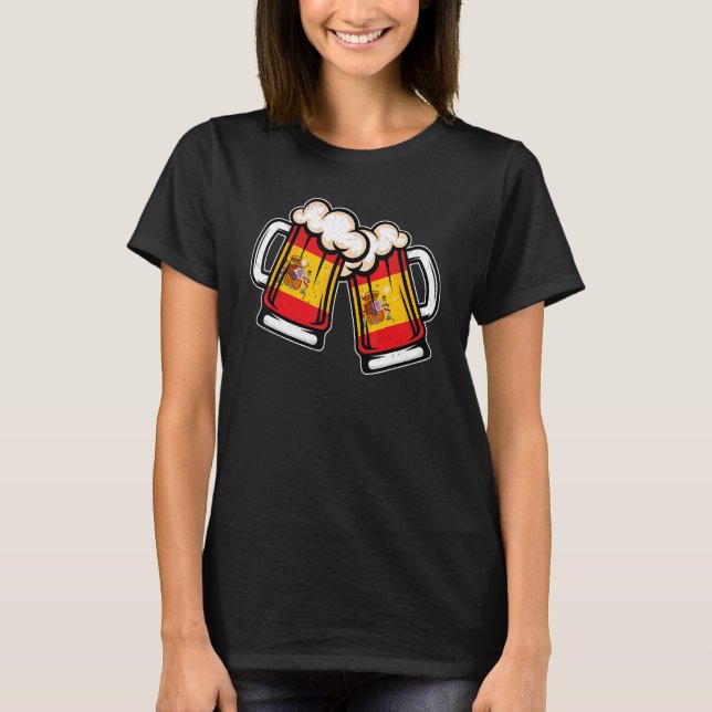 Spain Flag Beer Mug   Cool Spanish Beer T-Shirt (Vorderseite)