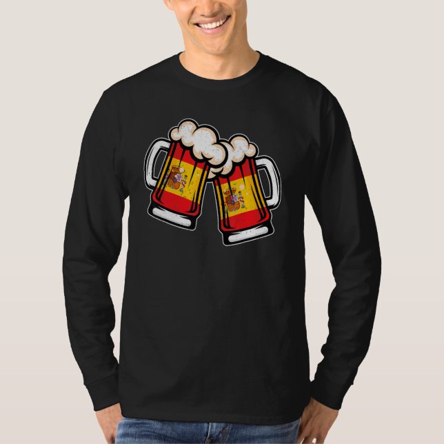Spain Flag Beer Mug   Cool Spanish Beer T-Shirt (Vorderseite)