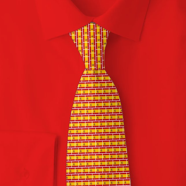 Spain Flag Brick Pattern Krawatte (Von Creator hochgeladen)