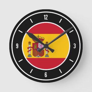 Spain Flag Elegant Runde Wanduhr