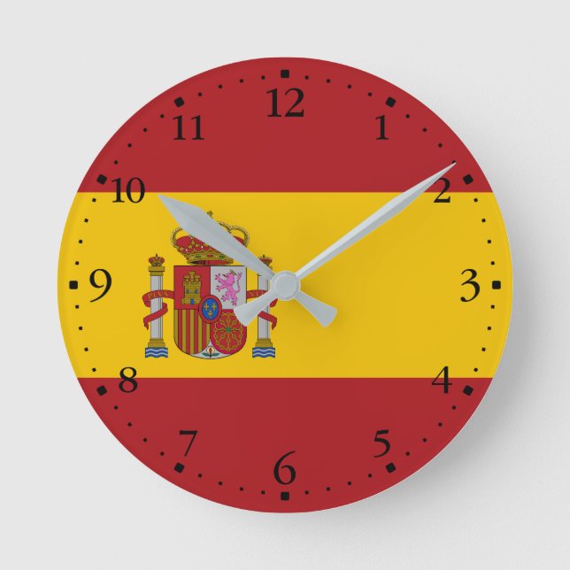 Spain Flag Runde Wanduhr (Vorderseite)
