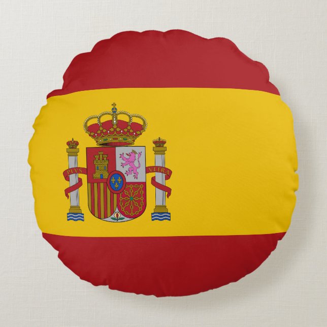 Spain Flag Rundes Kissen (Vorderseite)