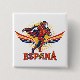 Spain Football Lion Hero National Pride Action Art Button