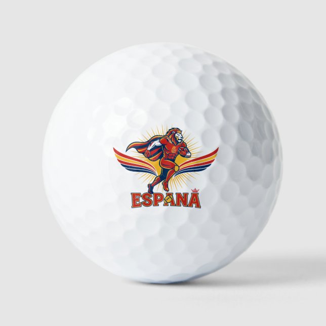Spain Football Lion Hero National Pride Action Art Golfball (Vorderseite)
