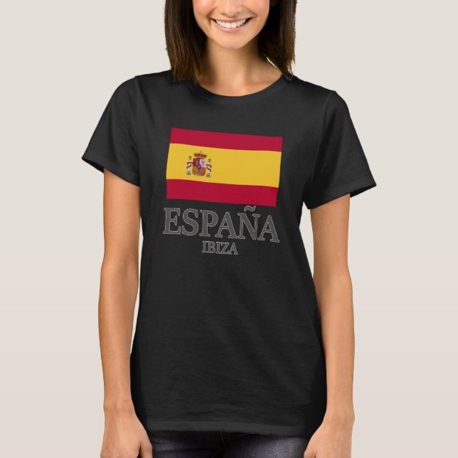 Spain Ibiza Flag Travel Europe Holiday T-Shirt (Vorderseite)