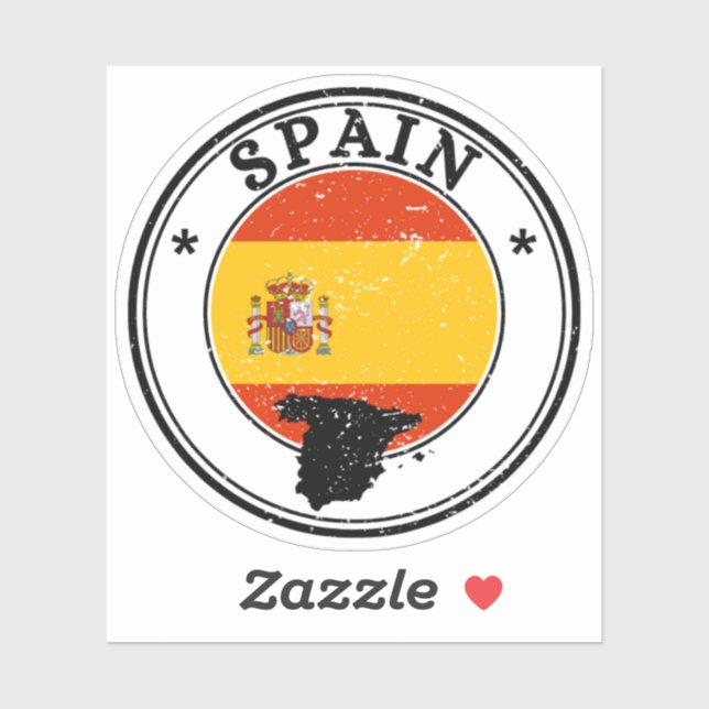 Spain Seal Sticker Round Flag for Laptop Book (Blatt)