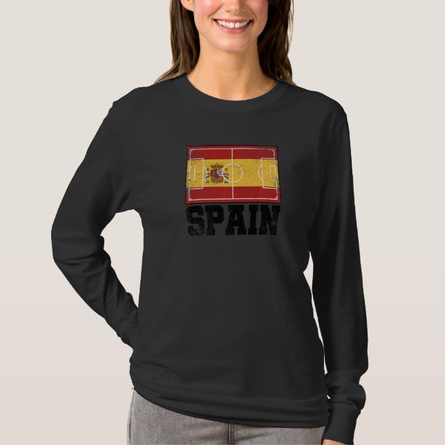 Spain Soccer Field Country Flag Espana Spanish Pri T-Shirt (Vorderseite)