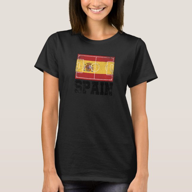 Spain Soccer Field Country Flag Espana Spanish Pri T-Shirt (Vorderseite)