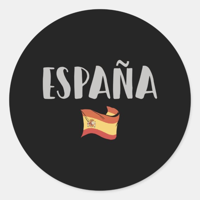 Spain Soccer Football Fan Shirt Flag Runder Aufkleber (Vorderseite)