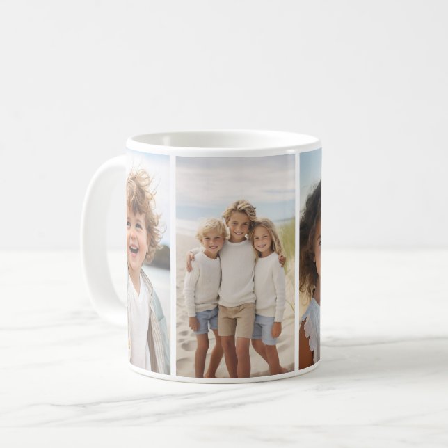 Spalte 4 Fotocollage - Dünnes vertikales modernes  Kaffeetasse (Vorderseite Links)