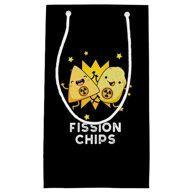 Spaltung Chips Funny Physical Food Pun Dark BG Kleine Geschenktüte (Vorderseite)