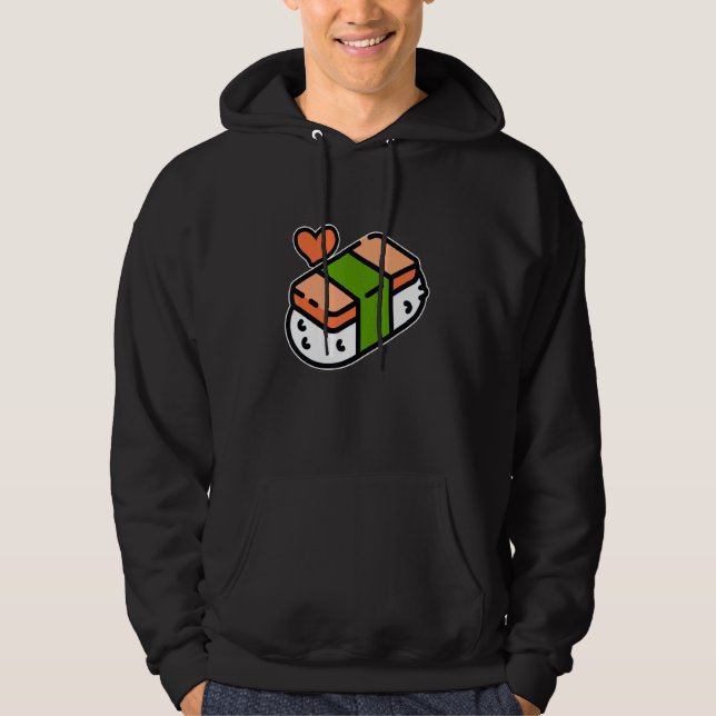 Spam Musubi Food Instruction Diagramm Japanisch Ha Hoodie (Vorderseite)
