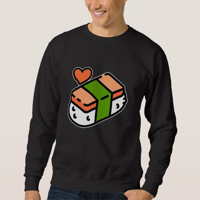 Spam Musubi Food Instruction Diagramm Japanisch Ha Sweatshirt (Vorderseite)