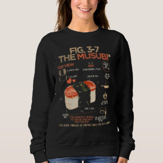 Spam Musubi Lebensmittelanleitungsdiagramm Japanis Sweatshirt